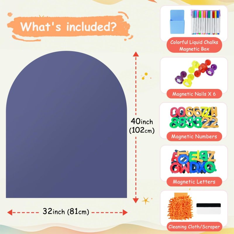 Magnetic Wall Decal for Kids 40x32 Inches Magnetic Chalk Board Sticker Magnet Chalkboard for Wall Peel and Stick Self Adhesive Blackboard Multifunctional for Playroom Home Office School - Image 2
