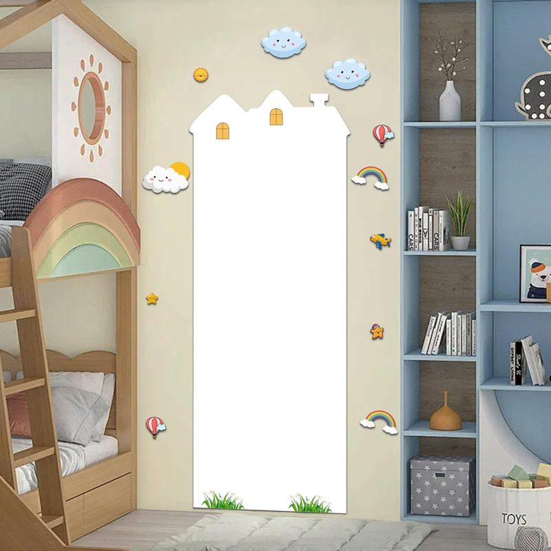 Magnetic Dry Erase Whiteboard Paper, 47.2"*16.9" Self Adhesive Whiteboard for Wall, Contact Paper Easy to Write and Clean, Cute Wallpaper Roll with Marker and Magnetic Eraser for Kids, Home, Office