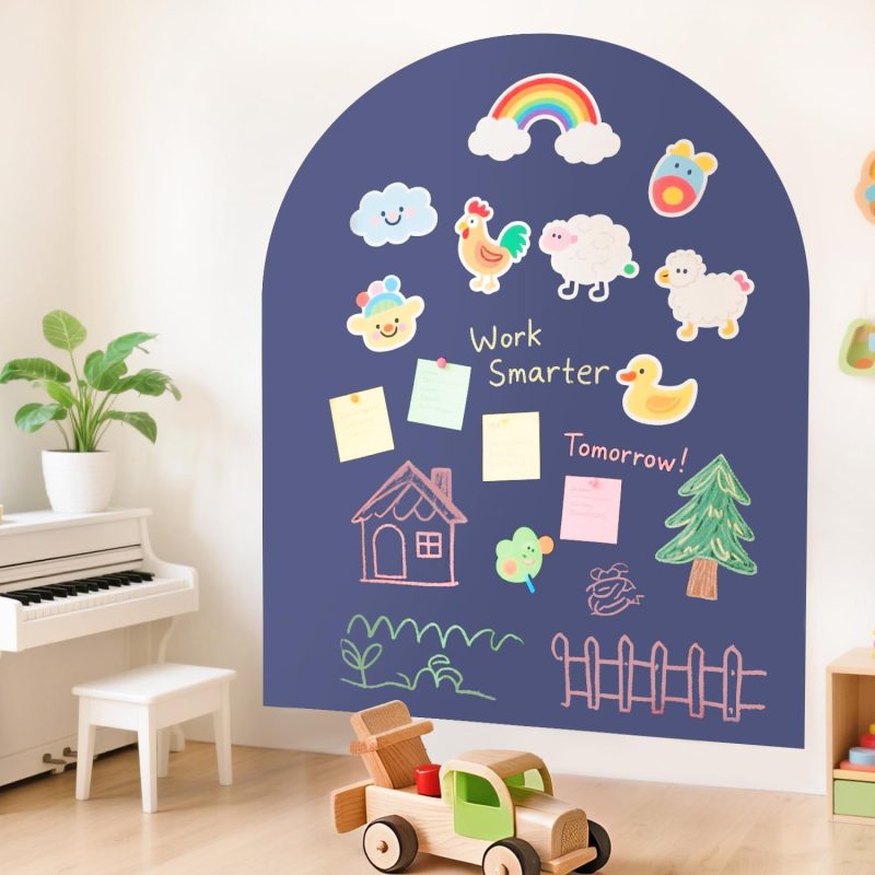 Magnetic Wall Decal for Kids 40x32 Inches Magnetic Chalk Board Sticker Magnet Chalkboard for Wall Peel and Stick Self Adhesive Blackboard Multifunctional for Playroom Home Office School