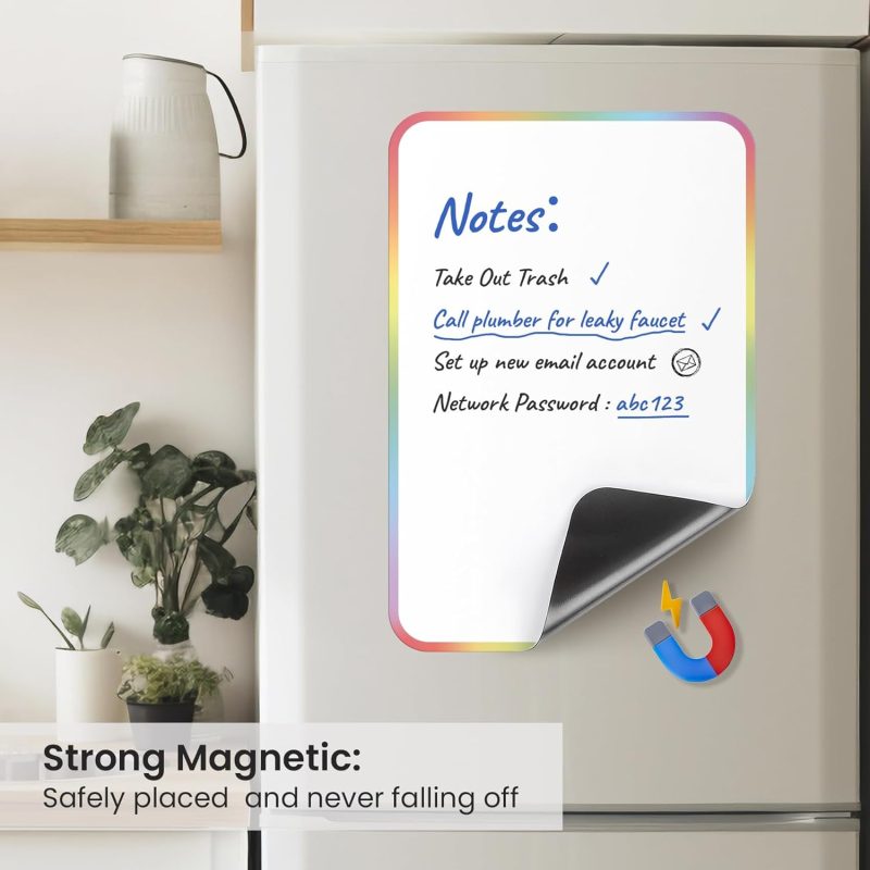 Magnetic Dry Erase Board Sheet for Fridge, Magnetic White Board for Refrigerators, 12"x8" Small Magnet Whiteboard Organizer for Kitchen, Include 1 Eraser, 2 Markers, 1 Conversion Chart - Image 2