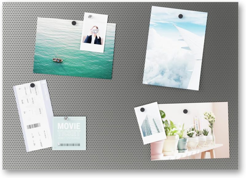 Bulletboard – Cork Board, Bulletin Board and Magnetic Board for walls – Modern Look with Dual Surface Design – Includes 12 Pushpins and 12 Magnets, 21x15 Inches
