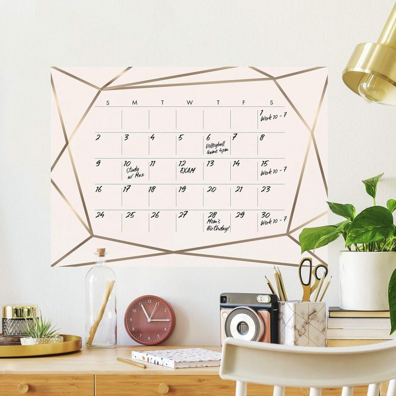 Blush Beauty Dry Erase Calendar Giant Peel and Stick Wall Decals